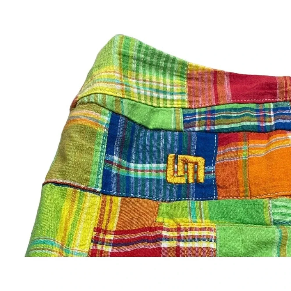 Loud Mouth Women's Patchwork Skort Golf Skirt size US 16 Plaid Cotton Pockets